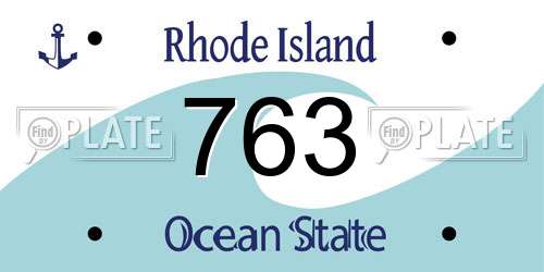 763 Rhode Island License Plate