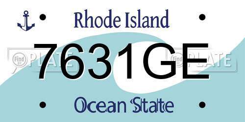 7631GE Rhode Island License Plate