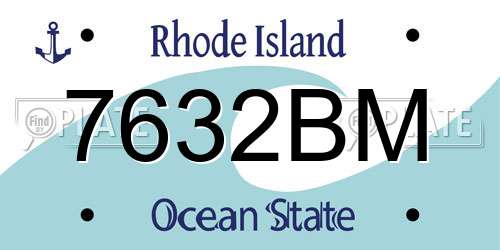 7632BM Rhode Island License Plate