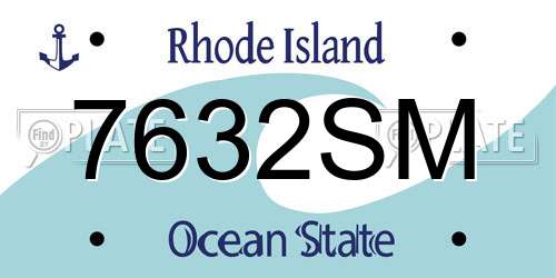 7632SM Rhode Island License Plate