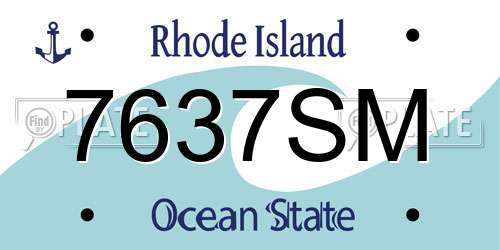 7637SM Rhode Island License Plate