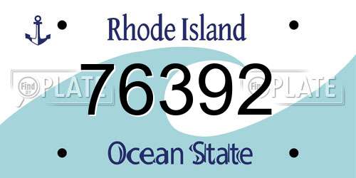 76392 Rhode Island License Plate