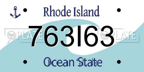 763I63 Rhode Island License Plate