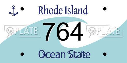 764 Rhode Island License Plate