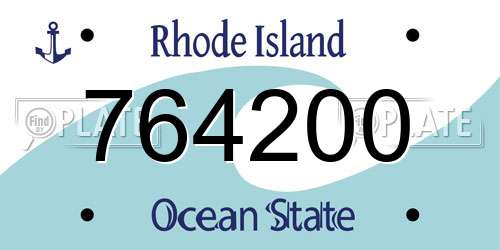 764200 Rhode Island License Plate