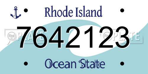 7642123 Rhode Island License Plate