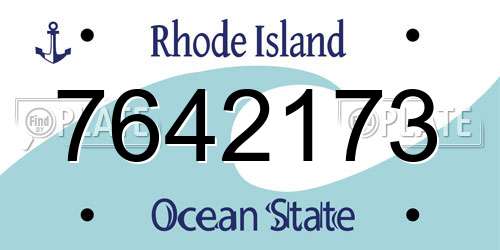 7642173 Rhode Island License Plate