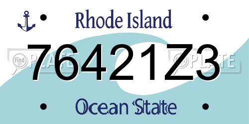 76421Z3 Rhode Island License Plate