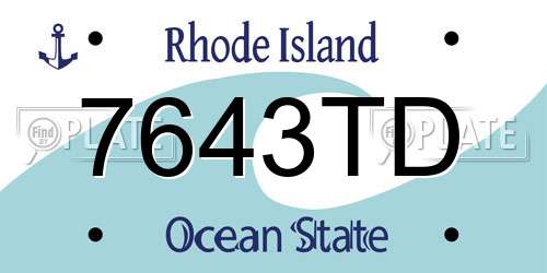 7643TD Rhode Island License Plate
