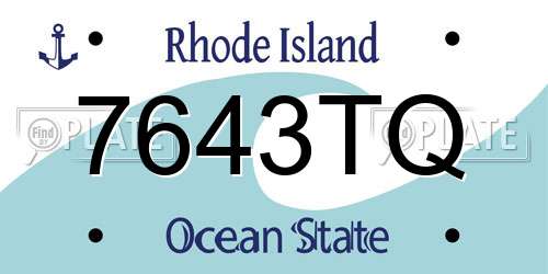 7643TQ Rhode Island License Plate