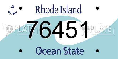 76451 Rhode Island License Plate