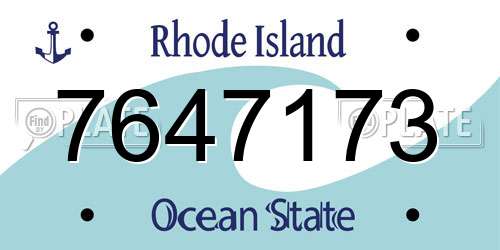 7647173 Rhode Island License Plate