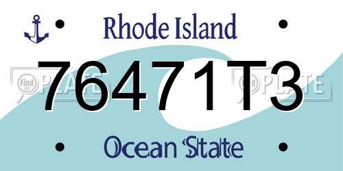 76471T3 Rhode Island License Plate