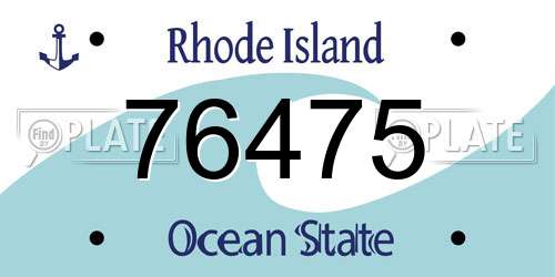 76475 Rhode Island License Plate