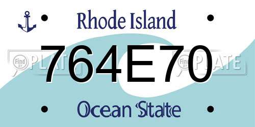 764E70 Rhode Island License Plate