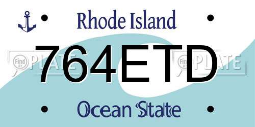 764ETD Rhode Island License Plate