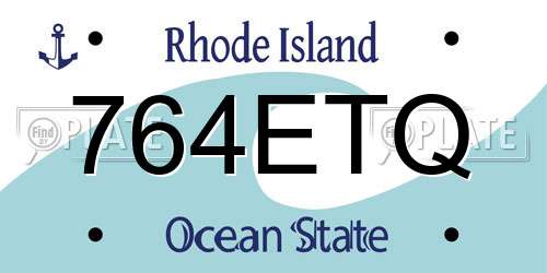 764ETQ Rhode Island License Plate