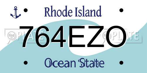 764EZO Rhode Island License Plate