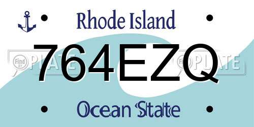 764EZQ Rhode Island License Plate