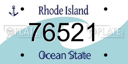 76521 Rhode Island License Plate