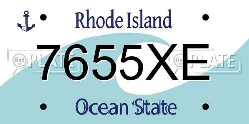 7655XE Rhode Island License Plate