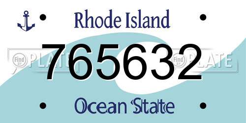 765632 Rhode Island License Plate