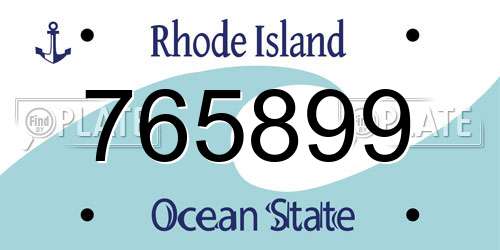 765899 Rhode Island License Plate