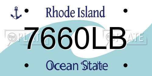 7660LB Rhode Island License Plate