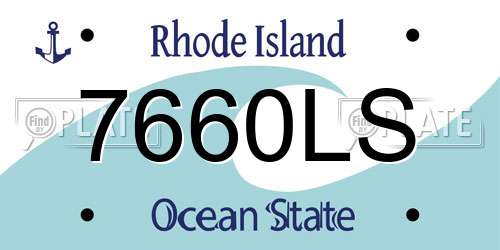 7660LS Rhode Island License Plate