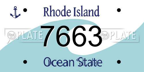 7663 Rhode Island License Plate