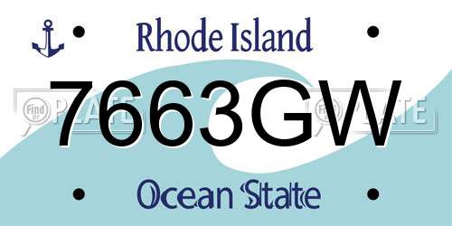 7663GW Rhode Island License Plate