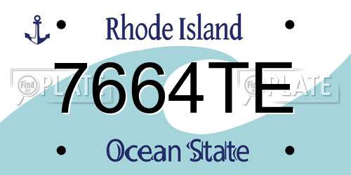 7664TE Rhode Island License Plate