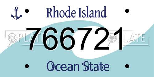 766721 Rhode Island License Plate