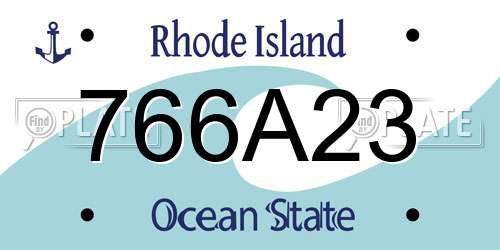 766A23 Rhode Island License Plate