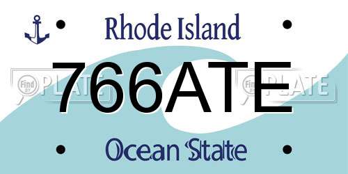 766ATE Rhode Island License Plate