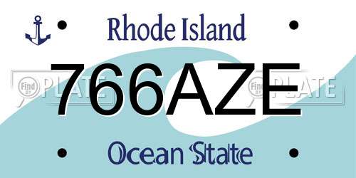 766AZE Rhode Island License Plate
