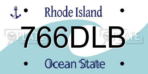 766DLB Rhode Island License Plate