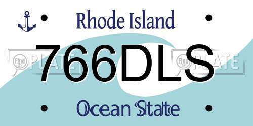 766DLS Rhode Island License Plate