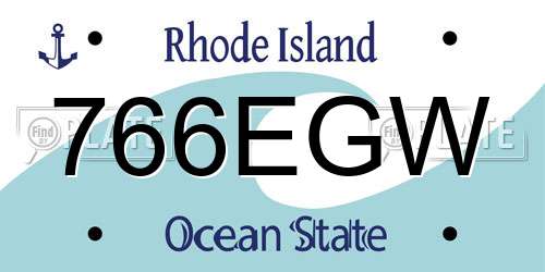 766EGW Rhode Island License Plate