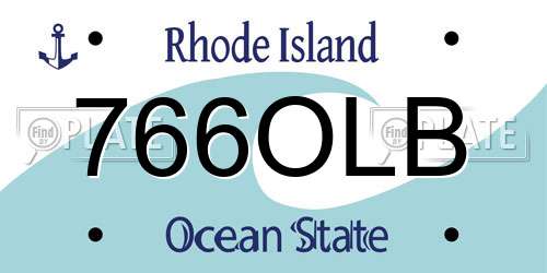 766OLB Rhode Island License Plate