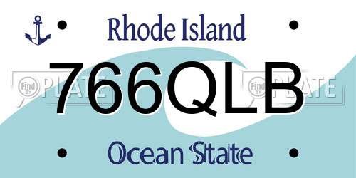 766QLB Rhode Island License Plate
