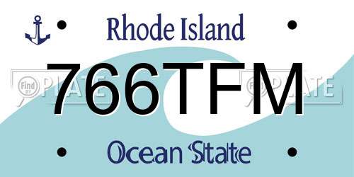 766TFM Rhode Island License Plate