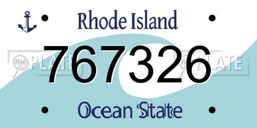 767326 Rhode Island License Plate