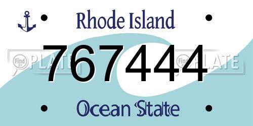 767444 Rhode Island License Plate