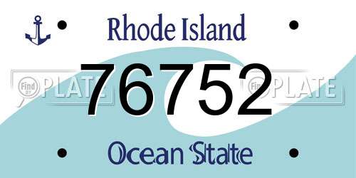 76752 Rhode Island License Plate