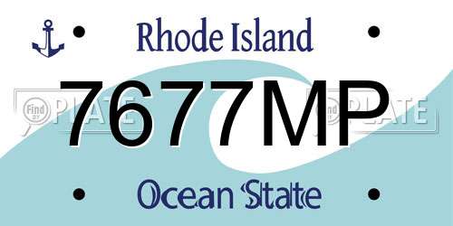 7677MP Rhode Island License Plate