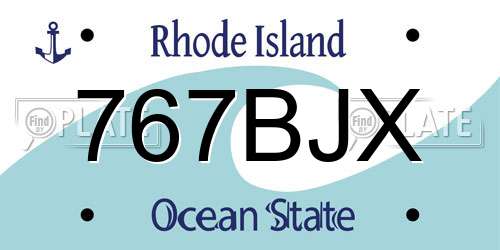 767BJX Rhode Island License Plate