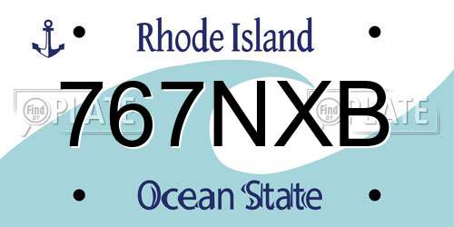 767NXB Rhode Island License Plate
