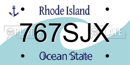 767SJX Rhode Island License Plate