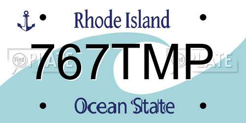 767TMP Rhode Island License Plate